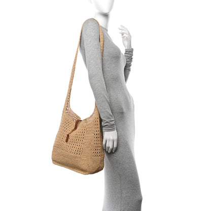 Saint Laurent Raffia Monogram Hobo Naturale 2 of 10