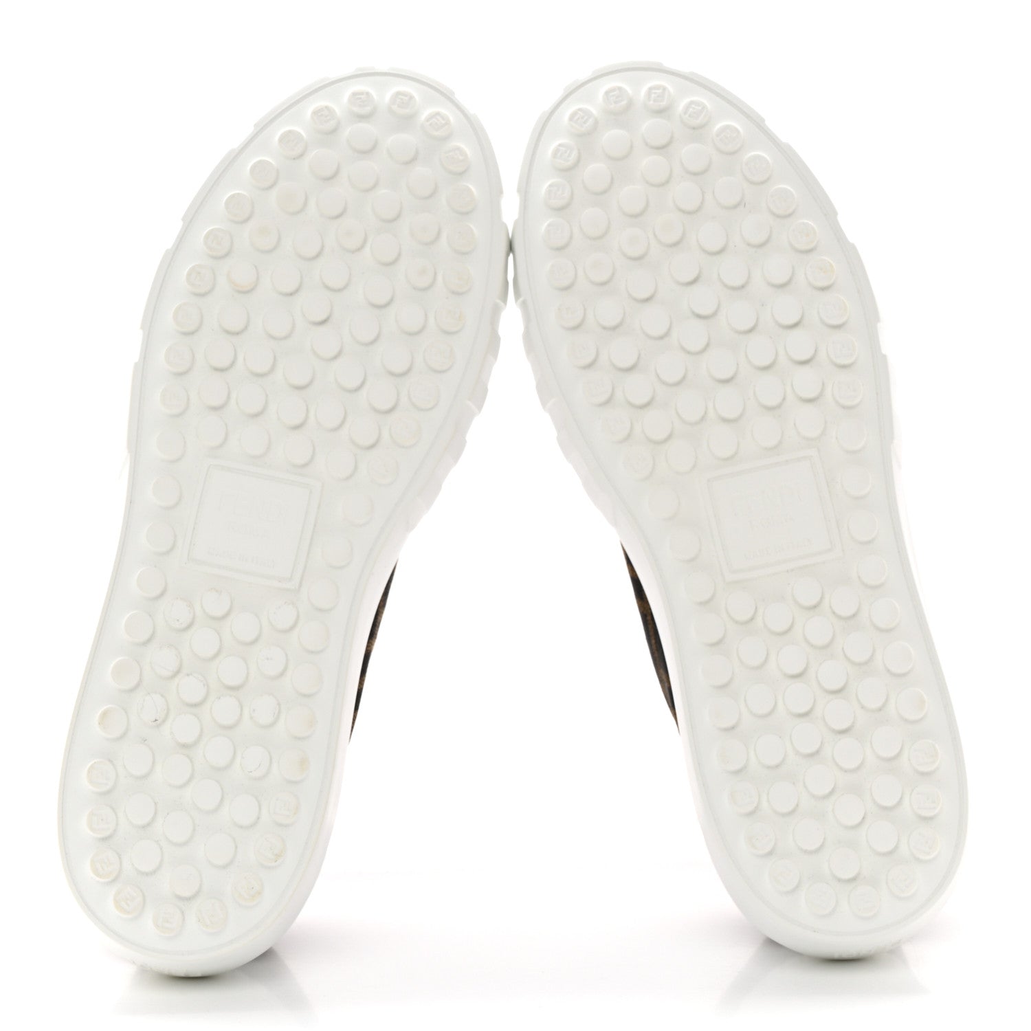 Fendi Fabric Jacquard FF Rainbow Womens Fendi Force Low-Top Sneakers 39 Tobacco Black White Multicolor 6 of 11