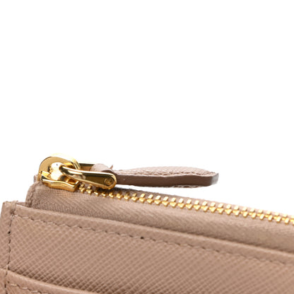 Prada Saffiano Metal Zip Around Keychain Cipria 7 of 7