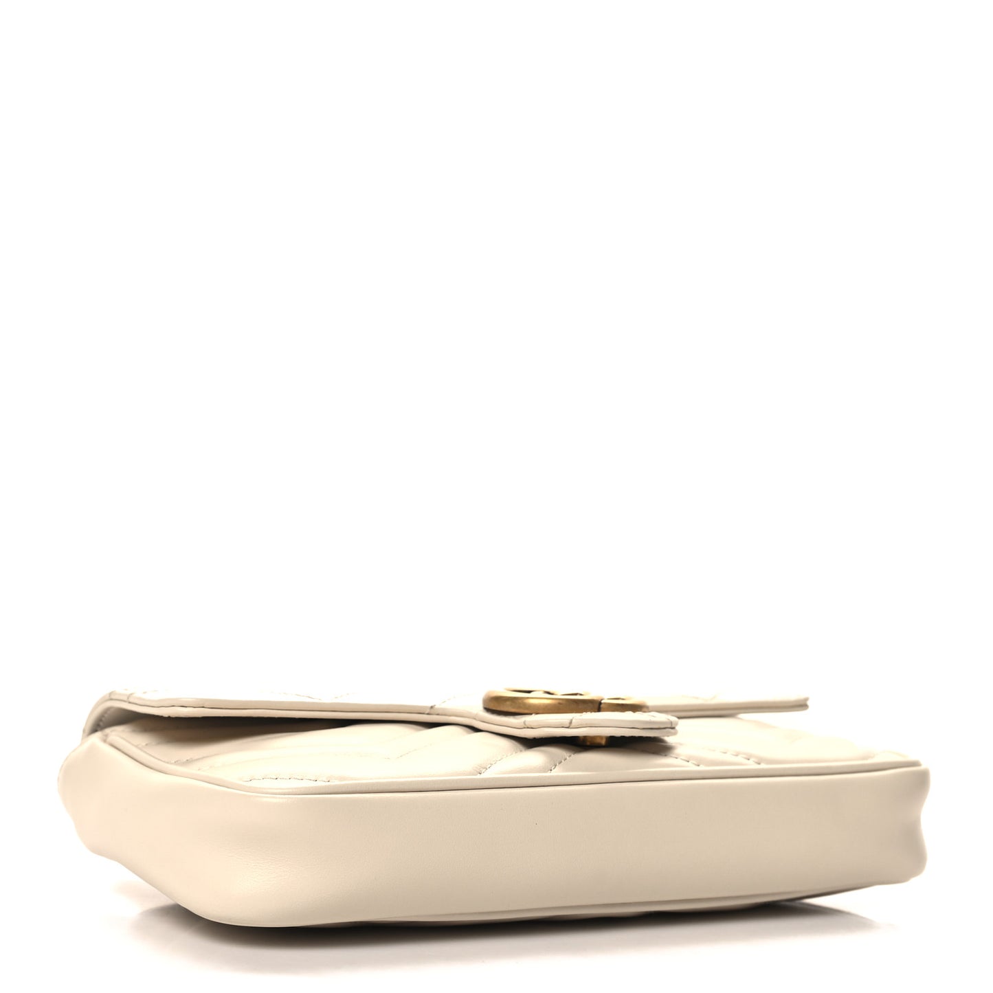Calfskin Matelasse Mini GG Marmont Shoulder Bag With Card Holder White Black