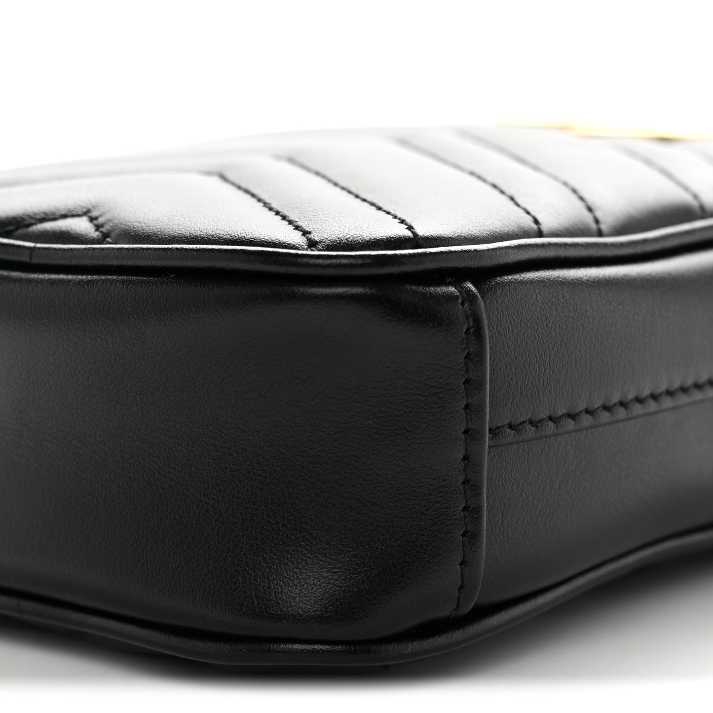 Calfskin Matelasse Mini GG Marmont Crossbody Bag Black