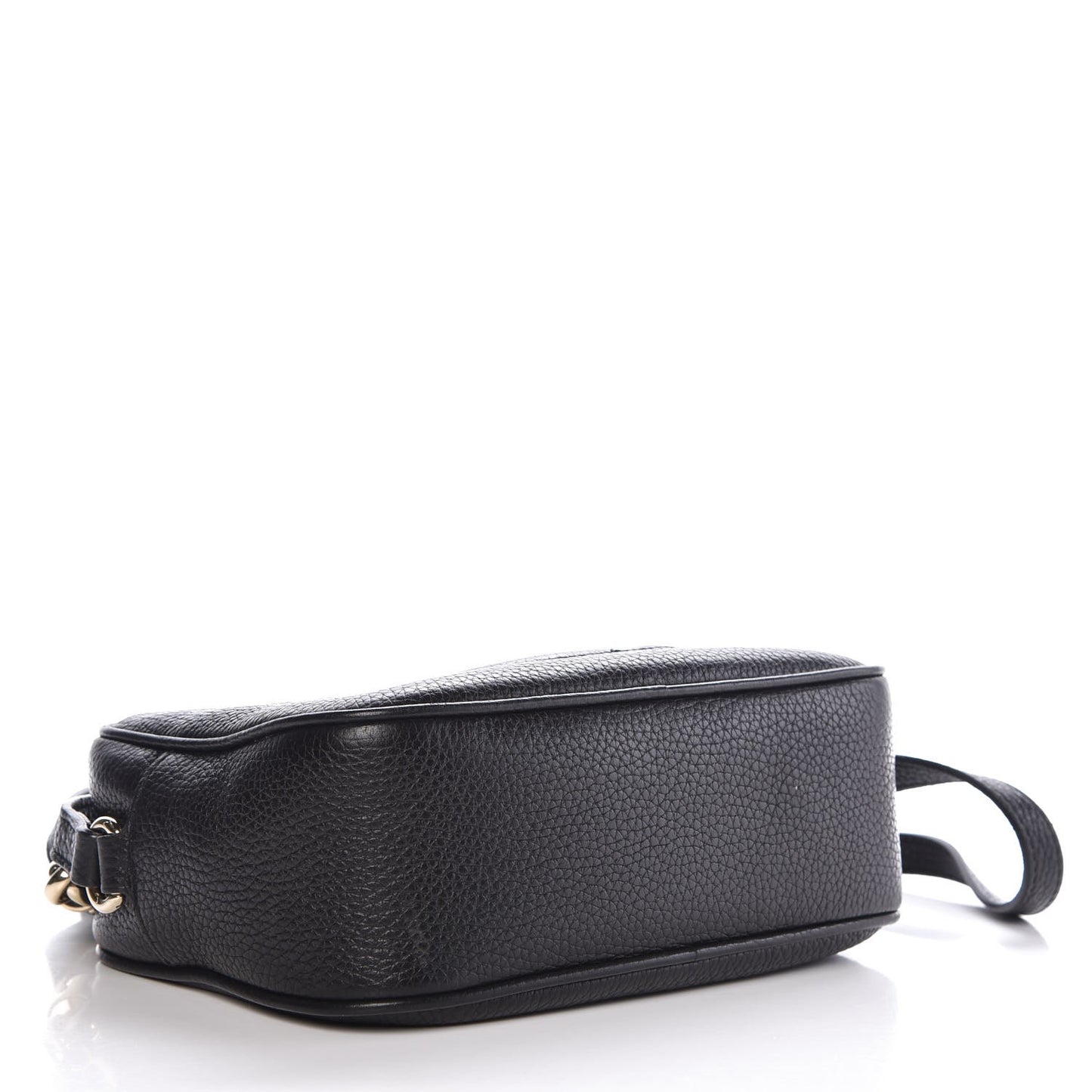 Pebbled Calfskin Small Soho Disco Bag Black