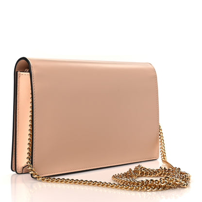 Fendi Vitello King Tamponato Logo Embossed Medium Wallet On Chain Poudre 3 of 9