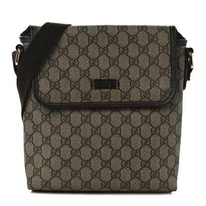 Gucci GG Plus Monogram Small Flap Messenger Bag Beige Dark Brown 1 of 10
