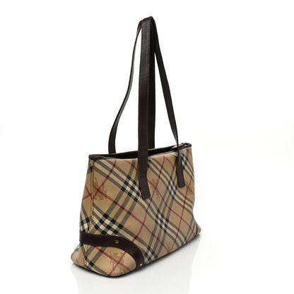 Burberry Haymarket Check Studded Tote Bag Chocolate 3 of 11