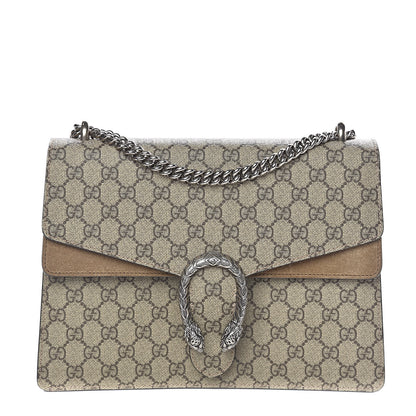 Gucci GG Supreme Monogram Medium Dionysus Shoulder Bag Taupe 1 of 12