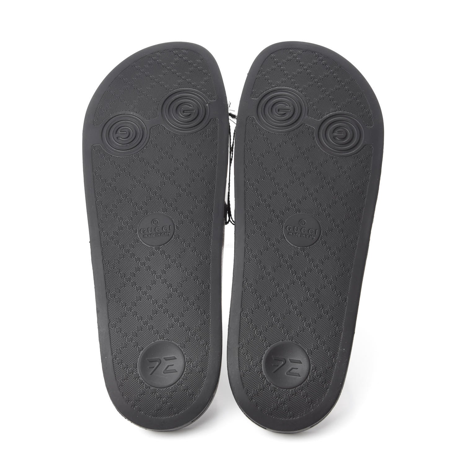 Gucci Rubber Web Mens Pool Slide Sandals 13 Black Mystic White Hibiscus Red Marine 5 of 8