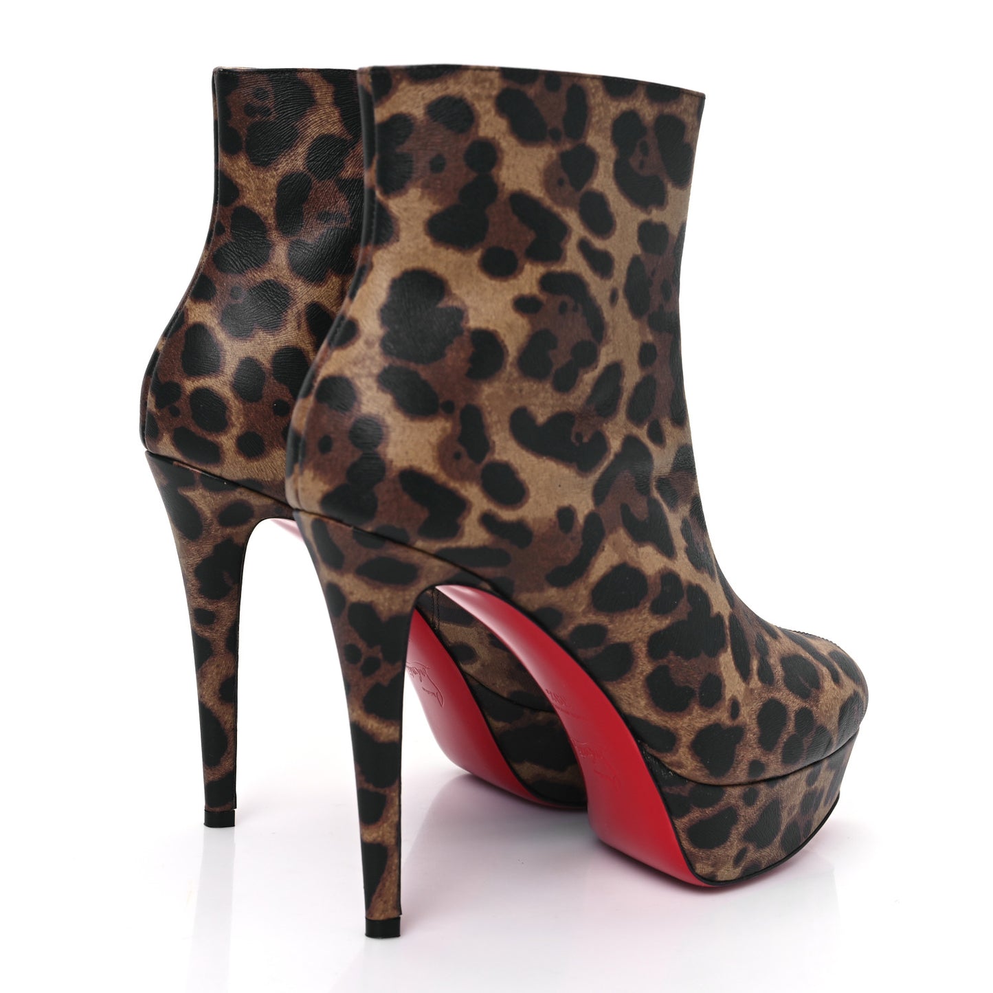 Calfskin Leopard Print Bianca 120 Ankle Boots 39.5 Brown