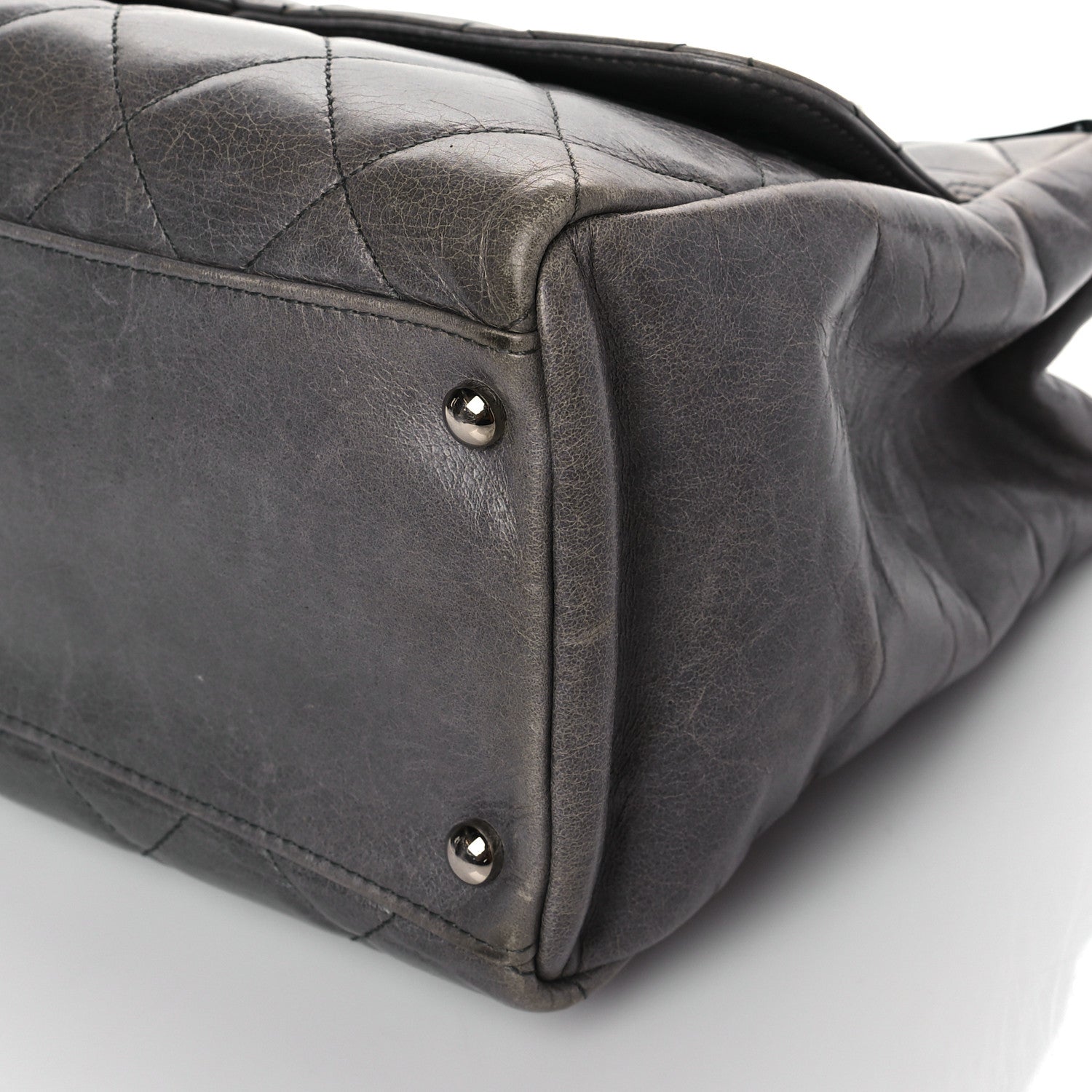 Chanel Glazed Calfskin Quilted Small CC Delivery Tote Grey 10 of 11