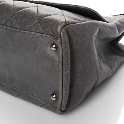 Chanel Glazed Calfskin Quilted Small CC Delivery Tote Grey 10 of 11