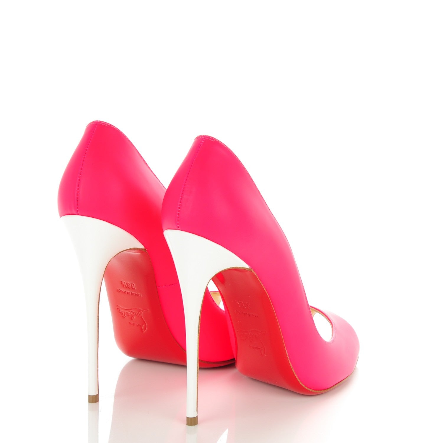 Christian Louboutin Jazz Calf Youpi 120 Pumps 38.5 Fuchsia White 4 of 8