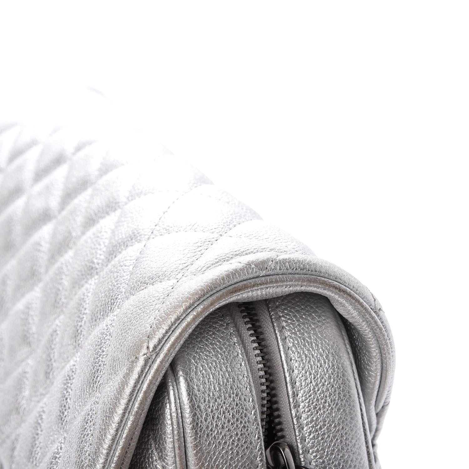 Chanel Metallic Calfskin Quilted Medium Casual Rock Flap Silver 8 of 15