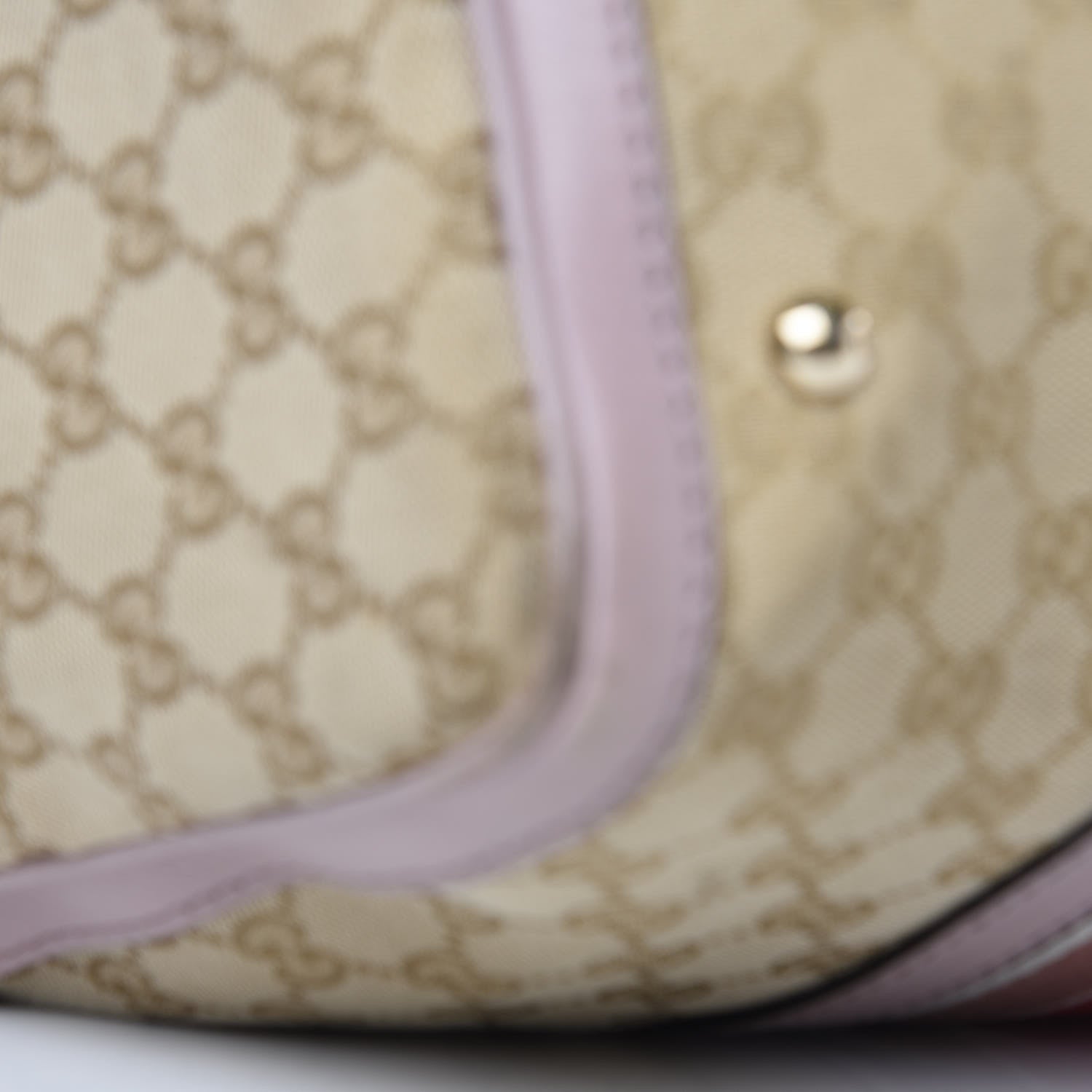 Gucci Monogram Selleria Calfskin Vintage Web Medium Boston New Sand Lilas 12 of 15