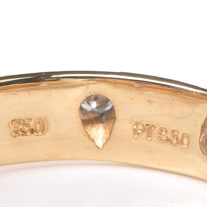 Tiffany 18K Yellow Gold Platinum Diamond 4mm Etoile Band Ring 51 5.75 5 of 5