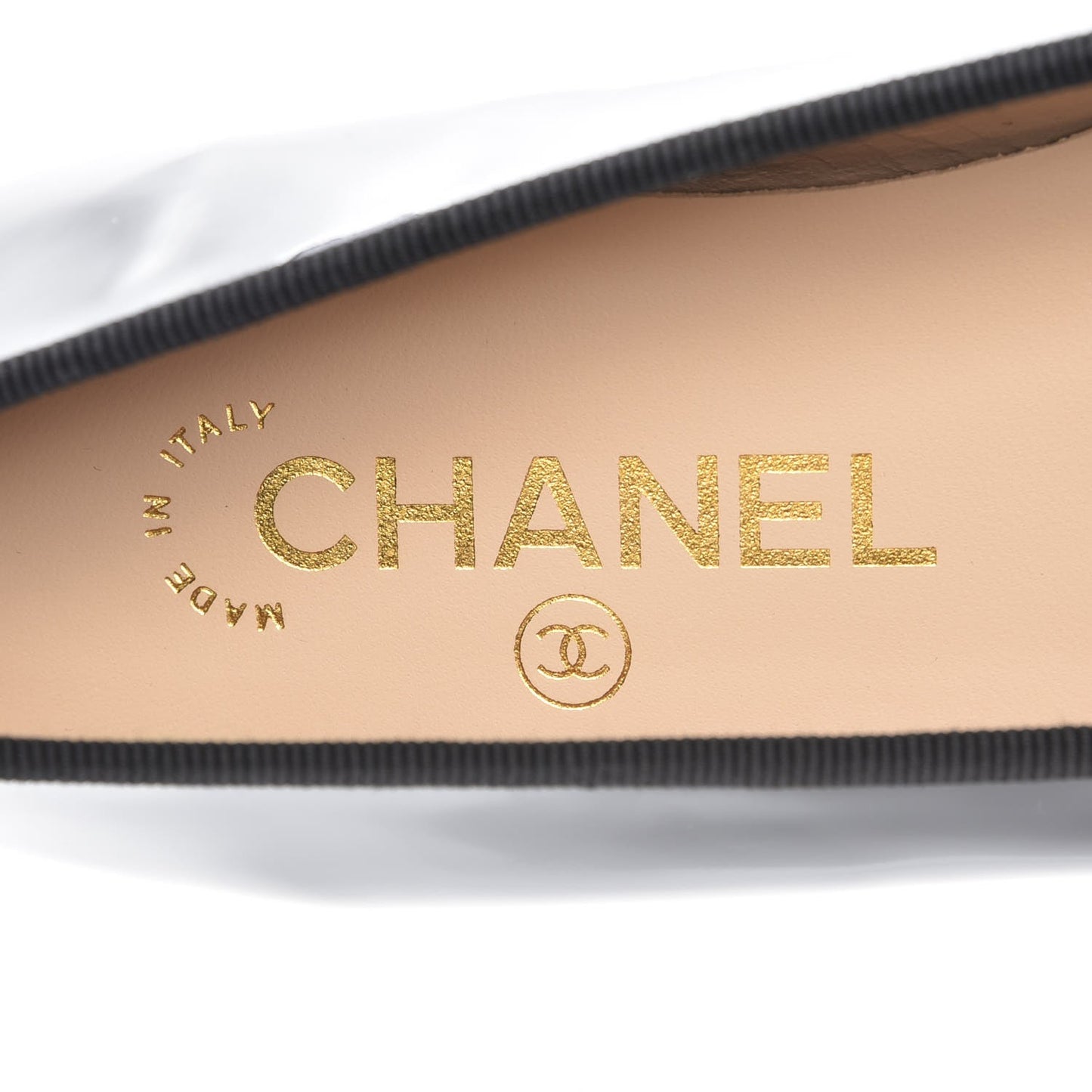 Patent CC Cap Toe Ballerina Flats 38.5 Black