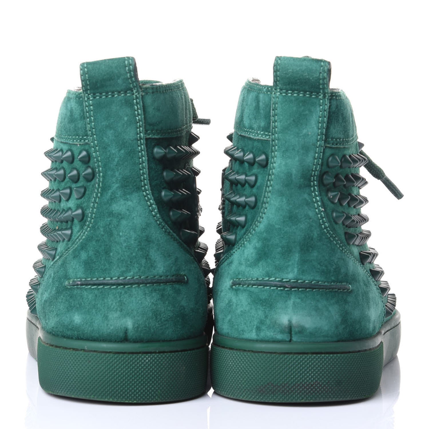 Christian Louboutin Veau Velours Mens Louis Orlato Flat Spikes Sneakers 44 Green 6 of 10