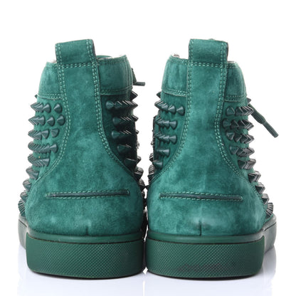 Christian Louboutin Veau Velours Mens Louis Orlato Flat Spikes Sneakers 44 Green 6 of 10
