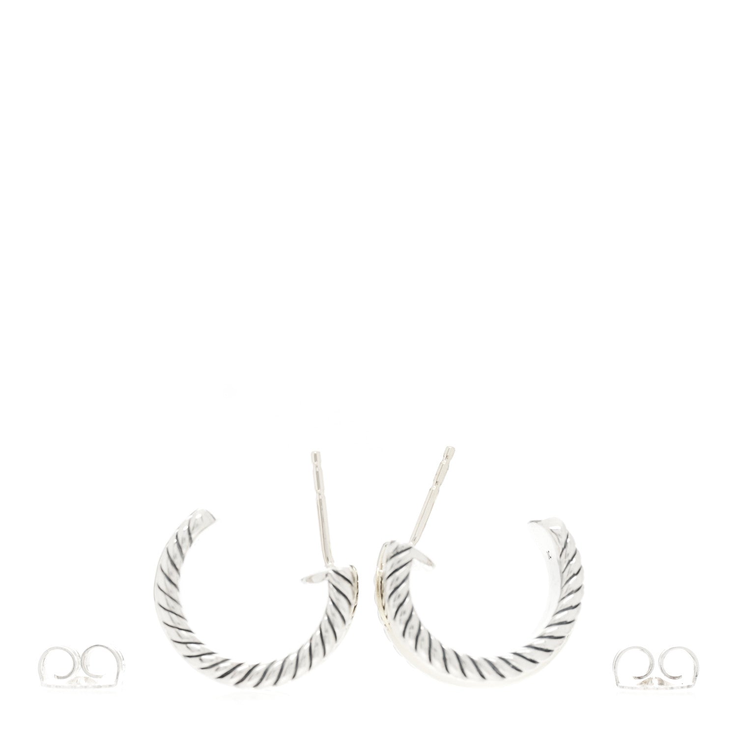 David Yurman Sterling Silver 14K Yellow Gold 16mm Cable Classics Hoop Earrings 3 of 4