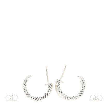 David Yurman Sterling Silver 14K Yellow Gold 16mm Cable Classics Hoop Earrings 3 of 4