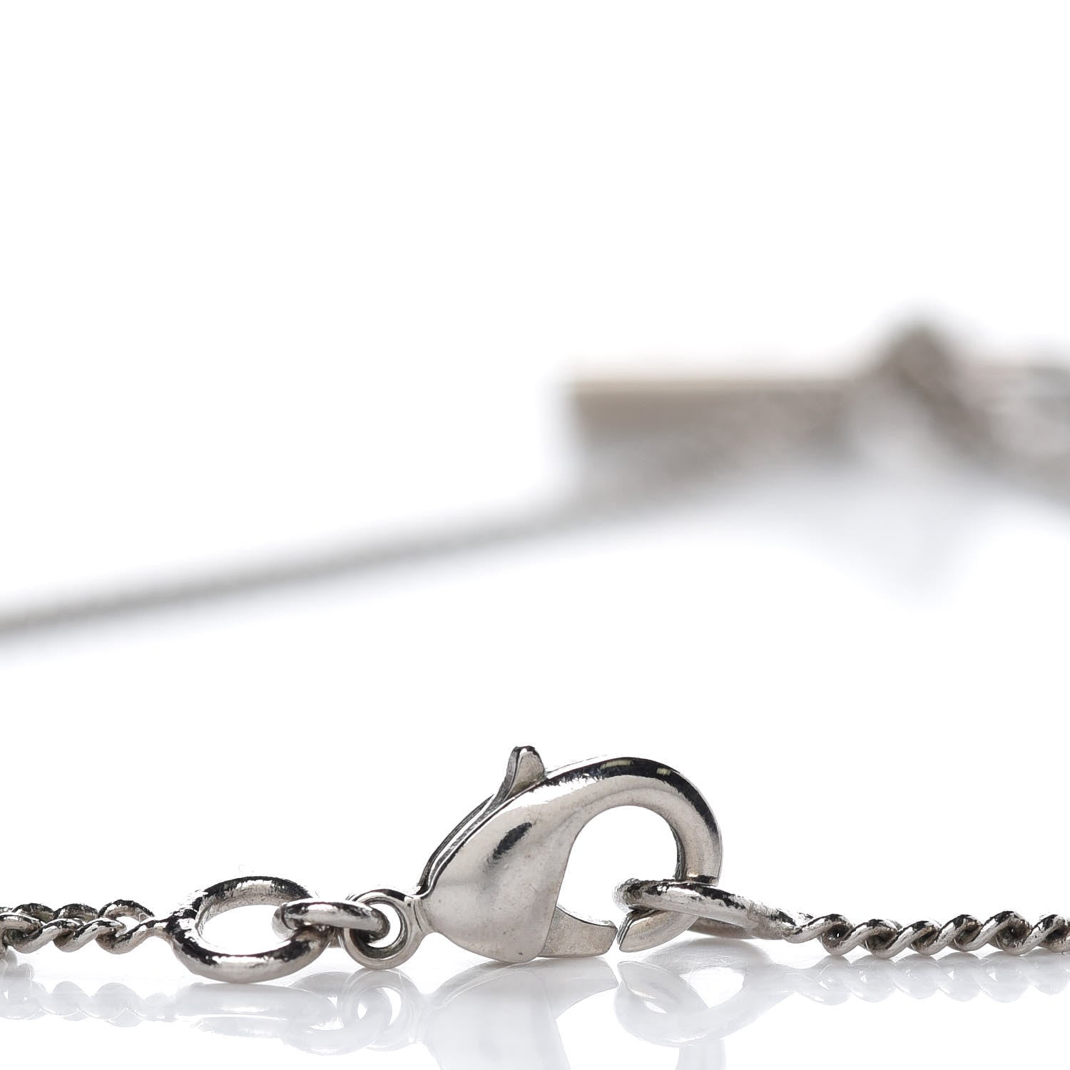 Chanel Enamel CC Padlock Heart Key Necklace Black Silver 4 of 4