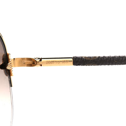 Louis Vuitton Monogram Petite Viola Pilote Aviator Sunglasses Z0571U Brown 6 of 8