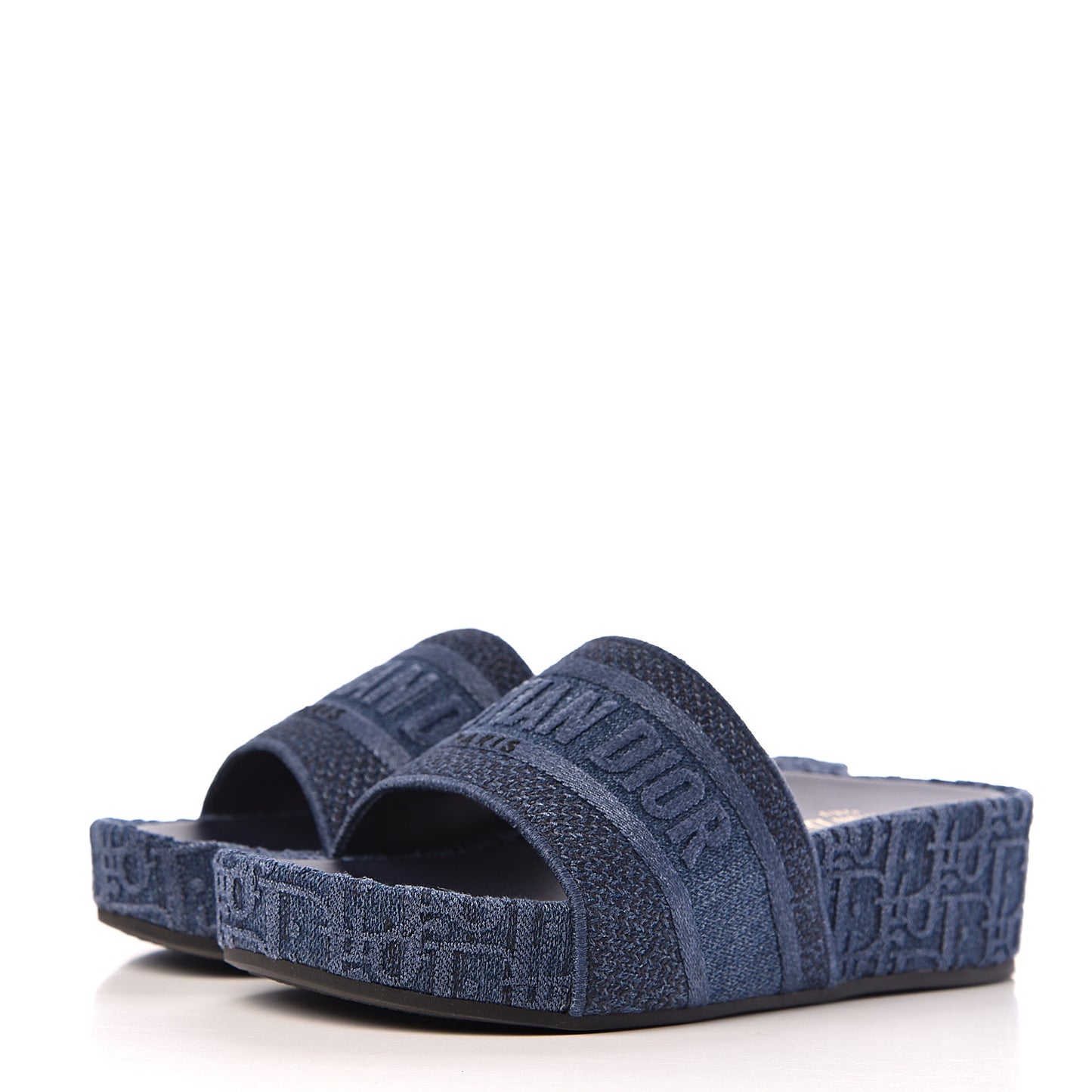 Oblique Denim D-Way Platform Sandal 39 Blue