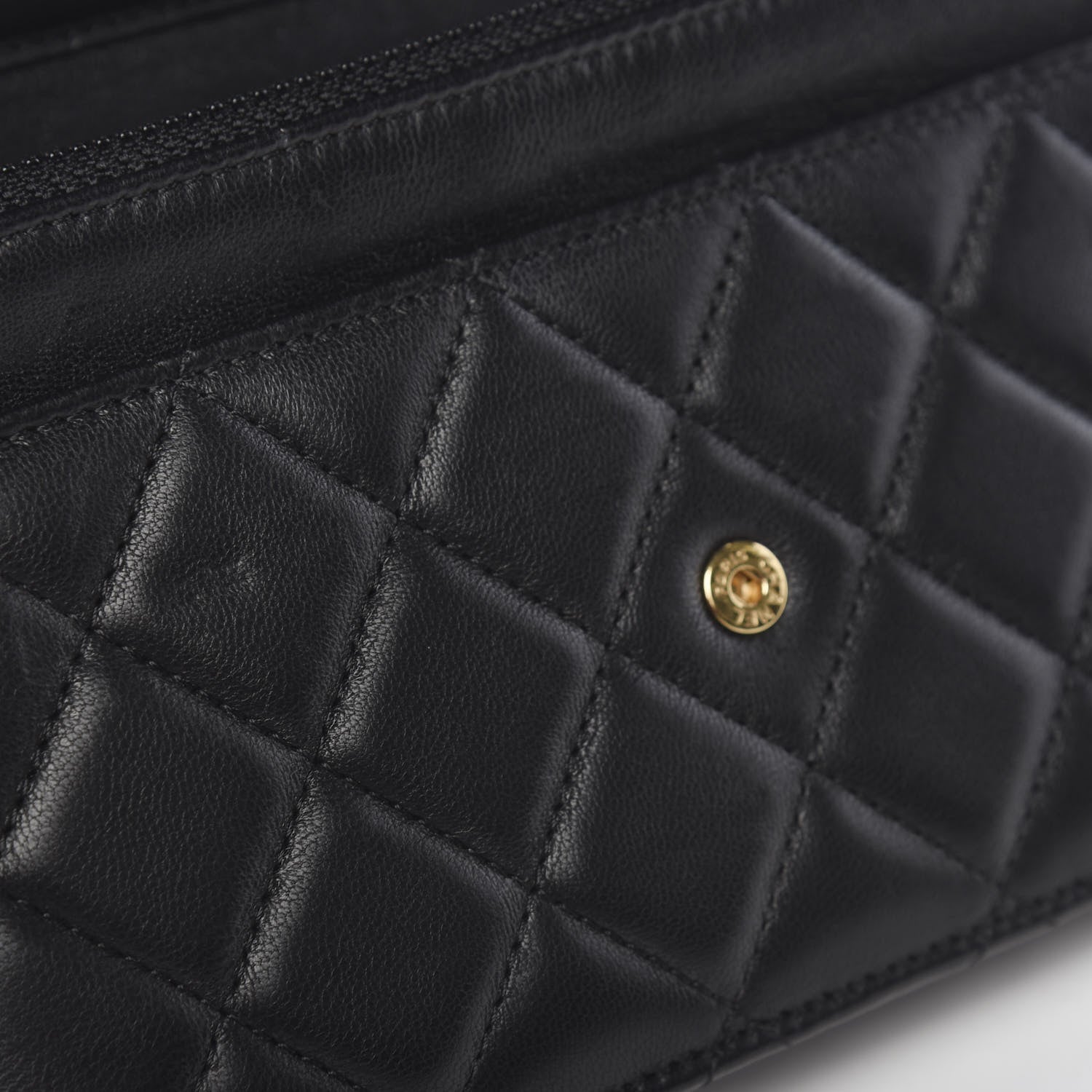 Chanel Lambskin Quilted Wallet On Chain WOC Black 11 of 12