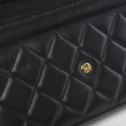 Chanel Lambskin Quilted Wallet On Chain WOC Black 11 of 12