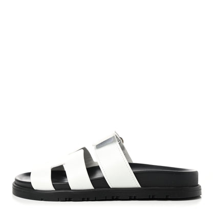 Hermes Calfskin Womens Chypre Sandals 35 White 1 of 9