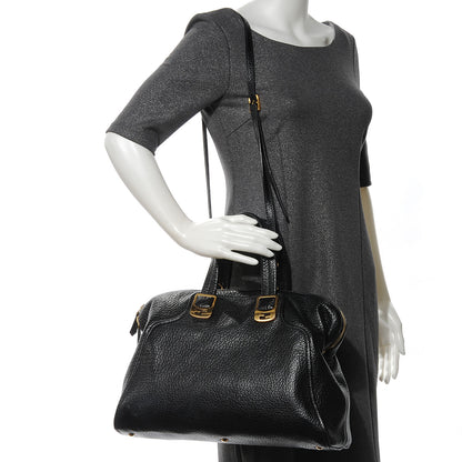 Fendi Pebbled Calfskin Large Chameleon Tote Black 2 of 7