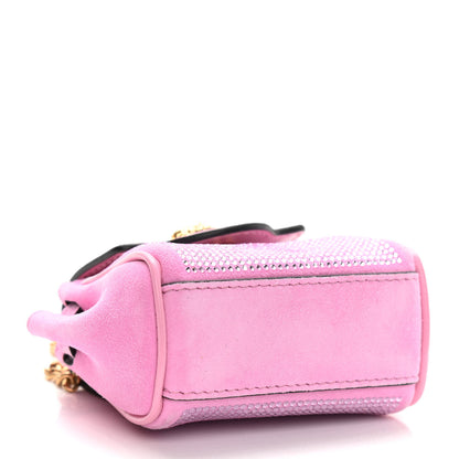 Versace Suede Crystal Studded Micro La Medusa Bag Light Pink 3 of 8