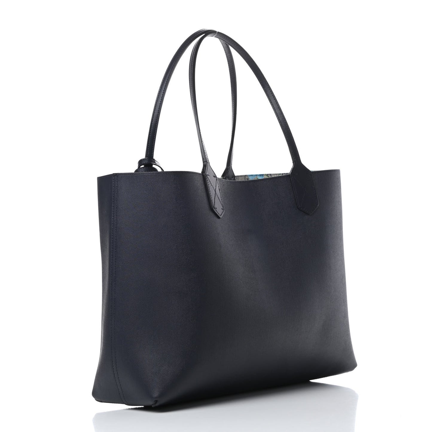 GG Supreme Monogram Blooms Medium Reversible Tote Beige Blue Navy