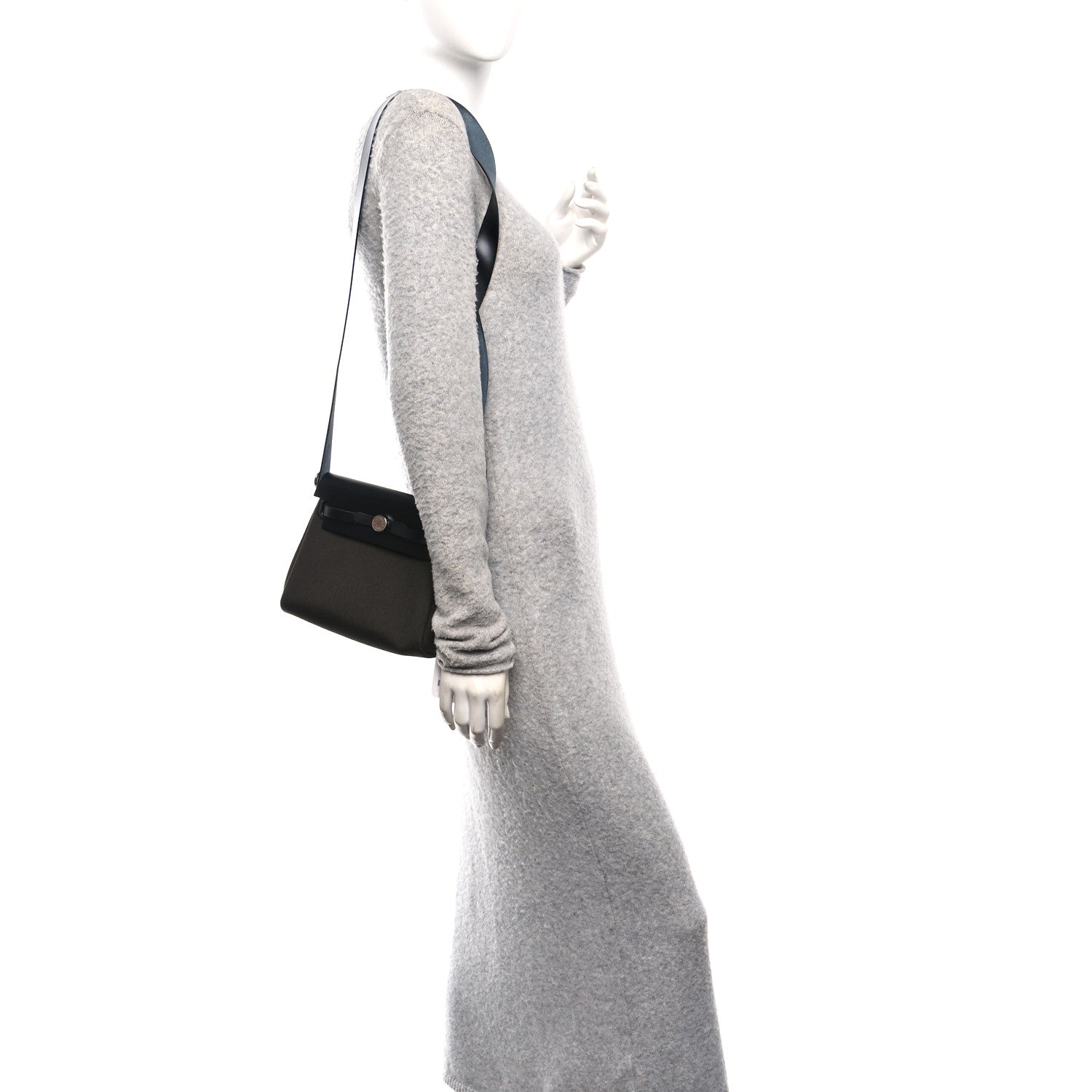 Hermes Military Toile Vache Hunter Herbag Zip Retourne 20 Vert De Gris Black 2 of 12
