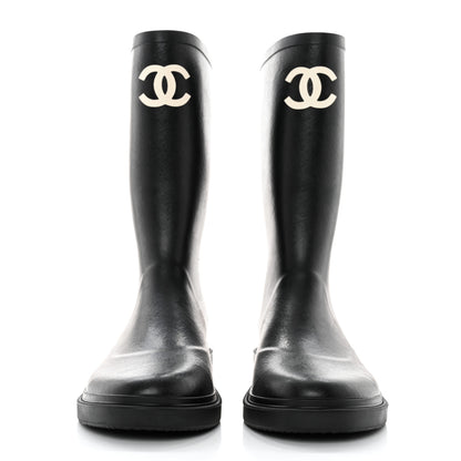 Chanel Caoutchouk CC High Boots 42 Black 2 of 9
