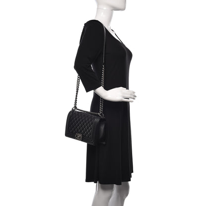 Chanel Lambskin Quilted Medium Boy Flap Black 2 of 15