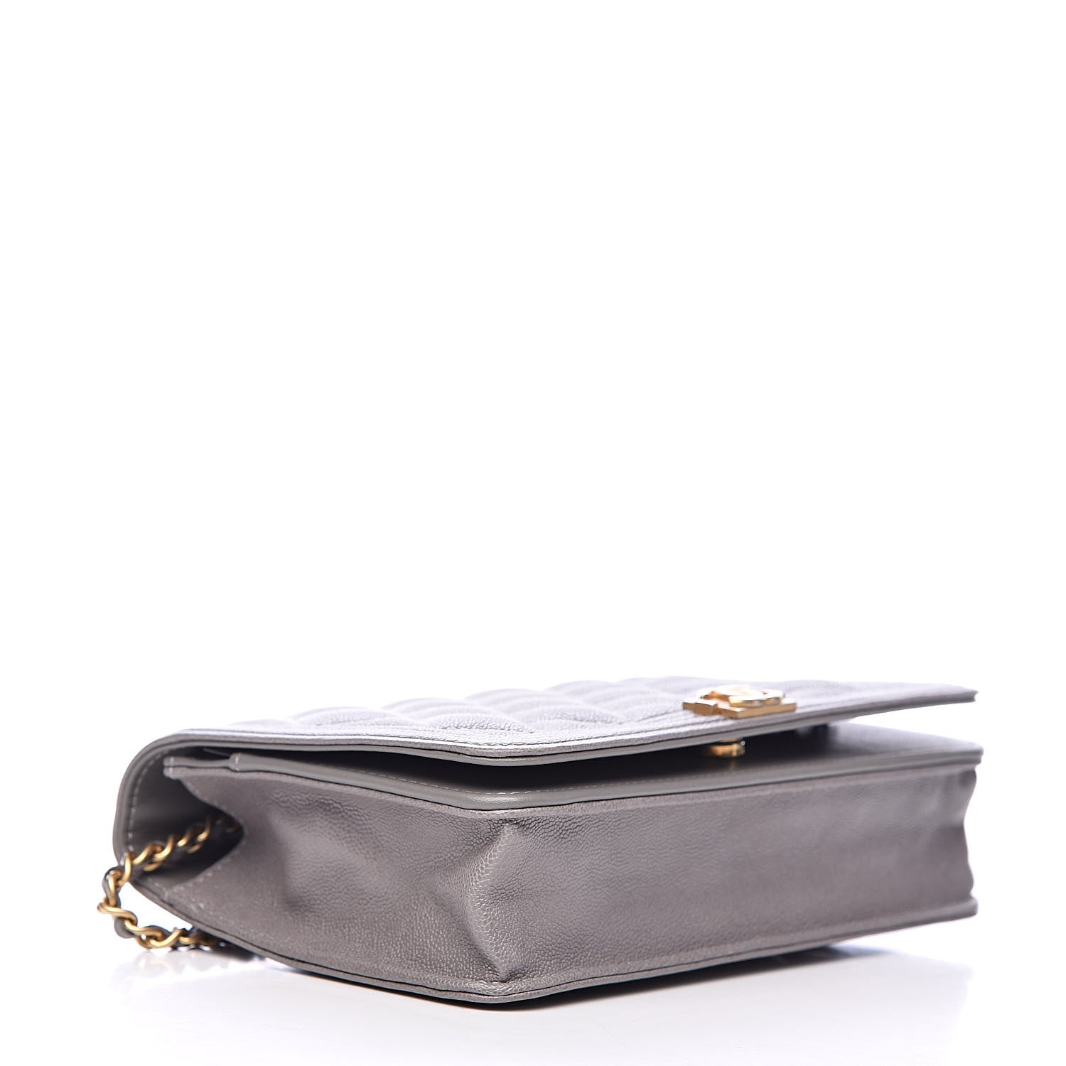 Chanel Caviar Quilted Boy Wallet On Chain WOC Grey 4 of 11
