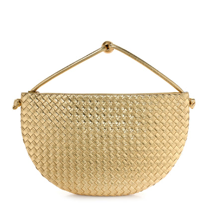 Bottega Veneta Metallic Nappa Intrecciato Medium Turn Pouch Gold 1 of 9