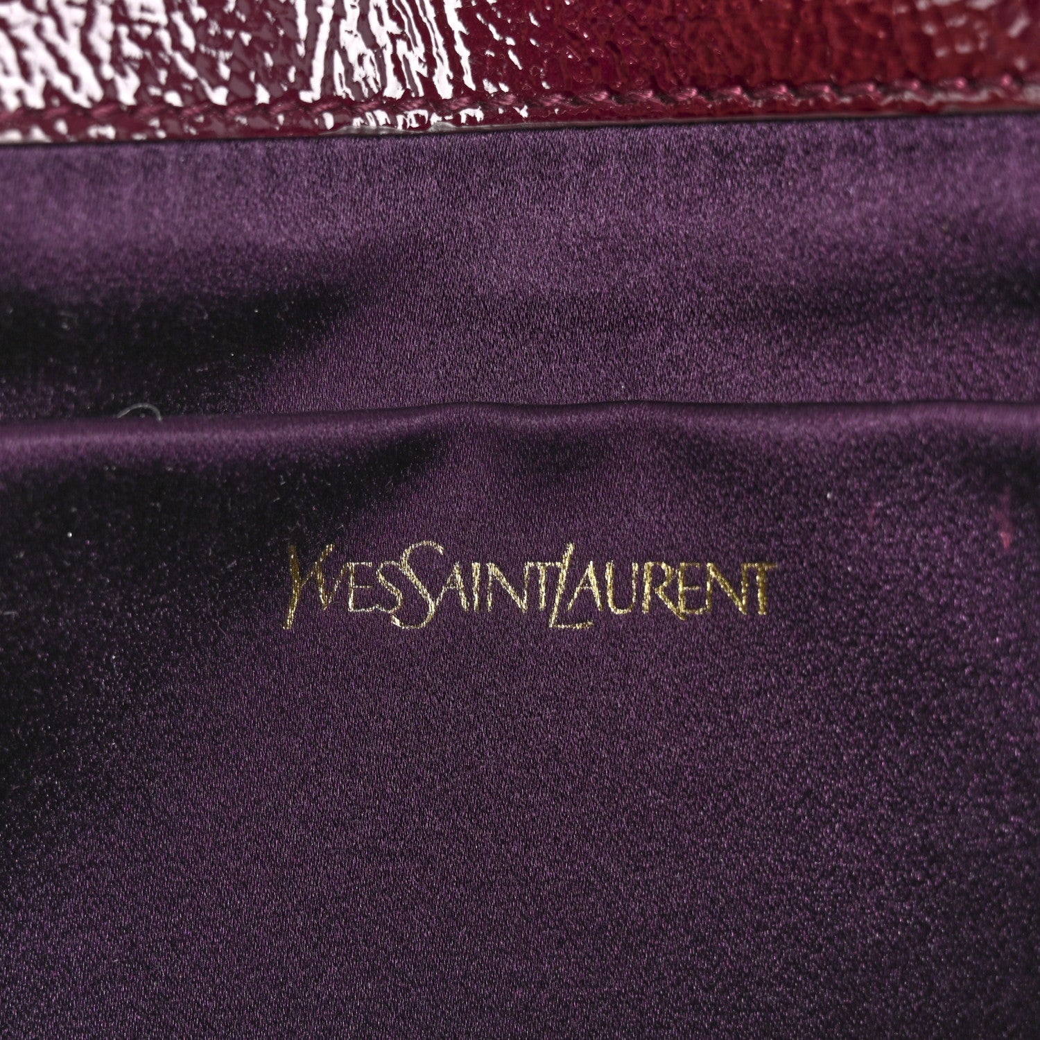 Saint Laurent Textured Patent Calfskin Large Belle De Jour Clutch Berry 6 of 11