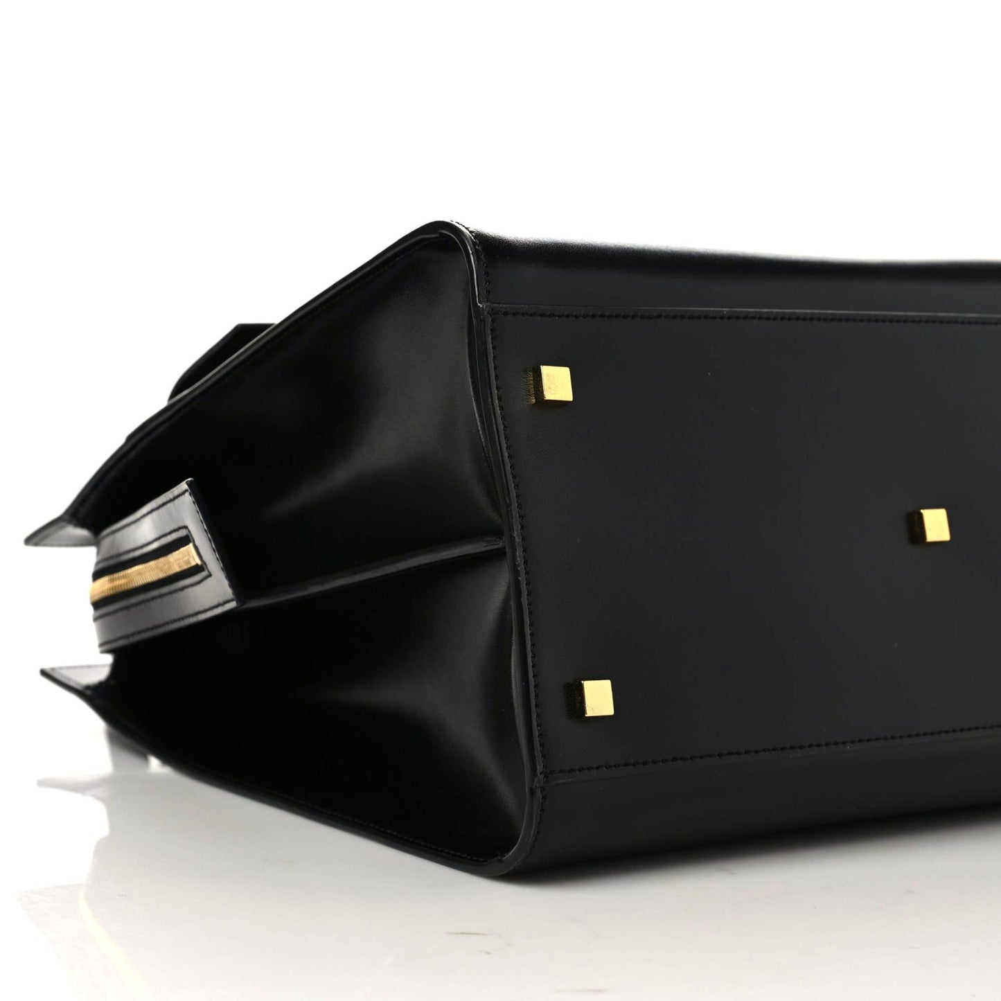 Shiny Calfskin Large Uptown Tote Black