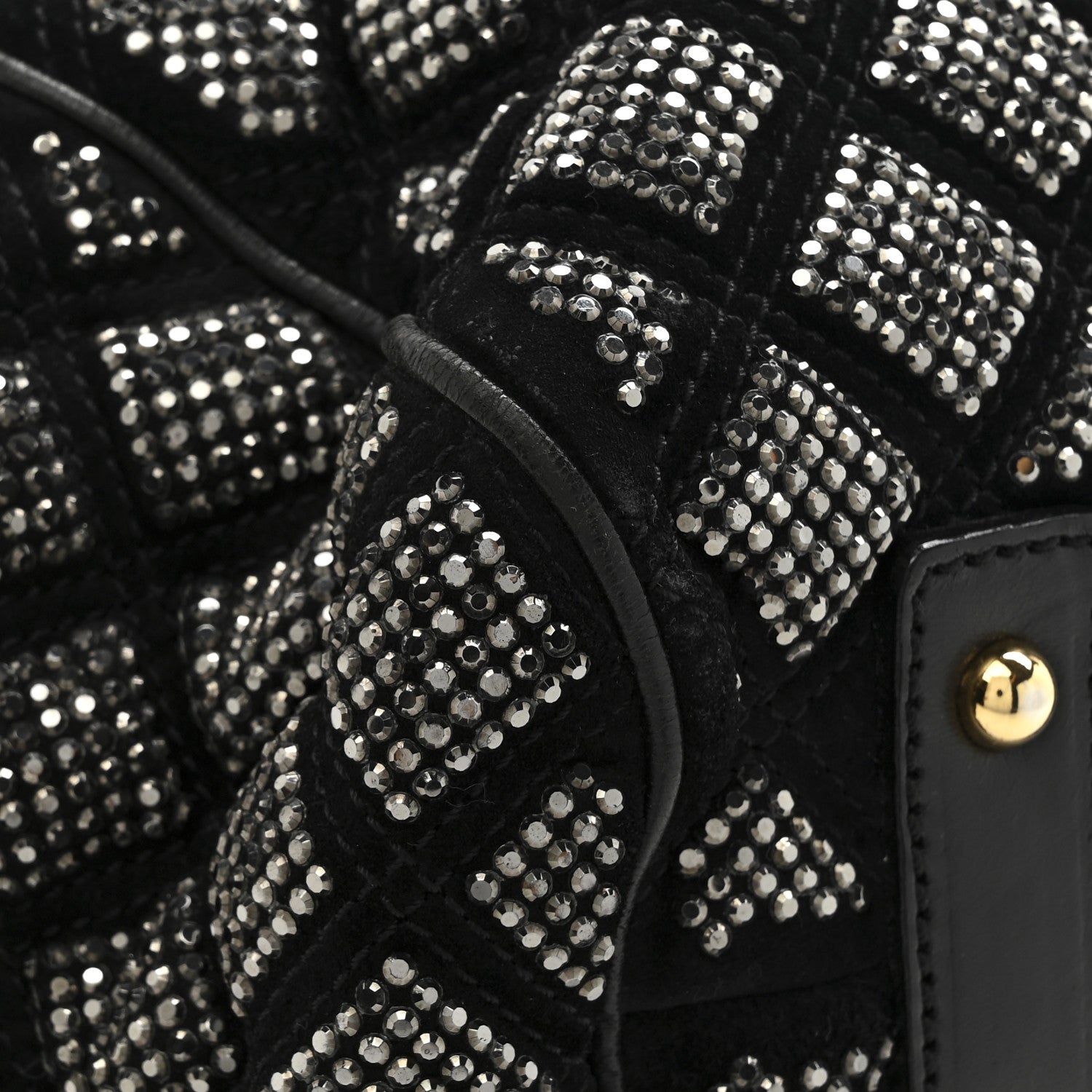 Marc Jacobs Suede Crystal Quilted Stam Black 10 of 11