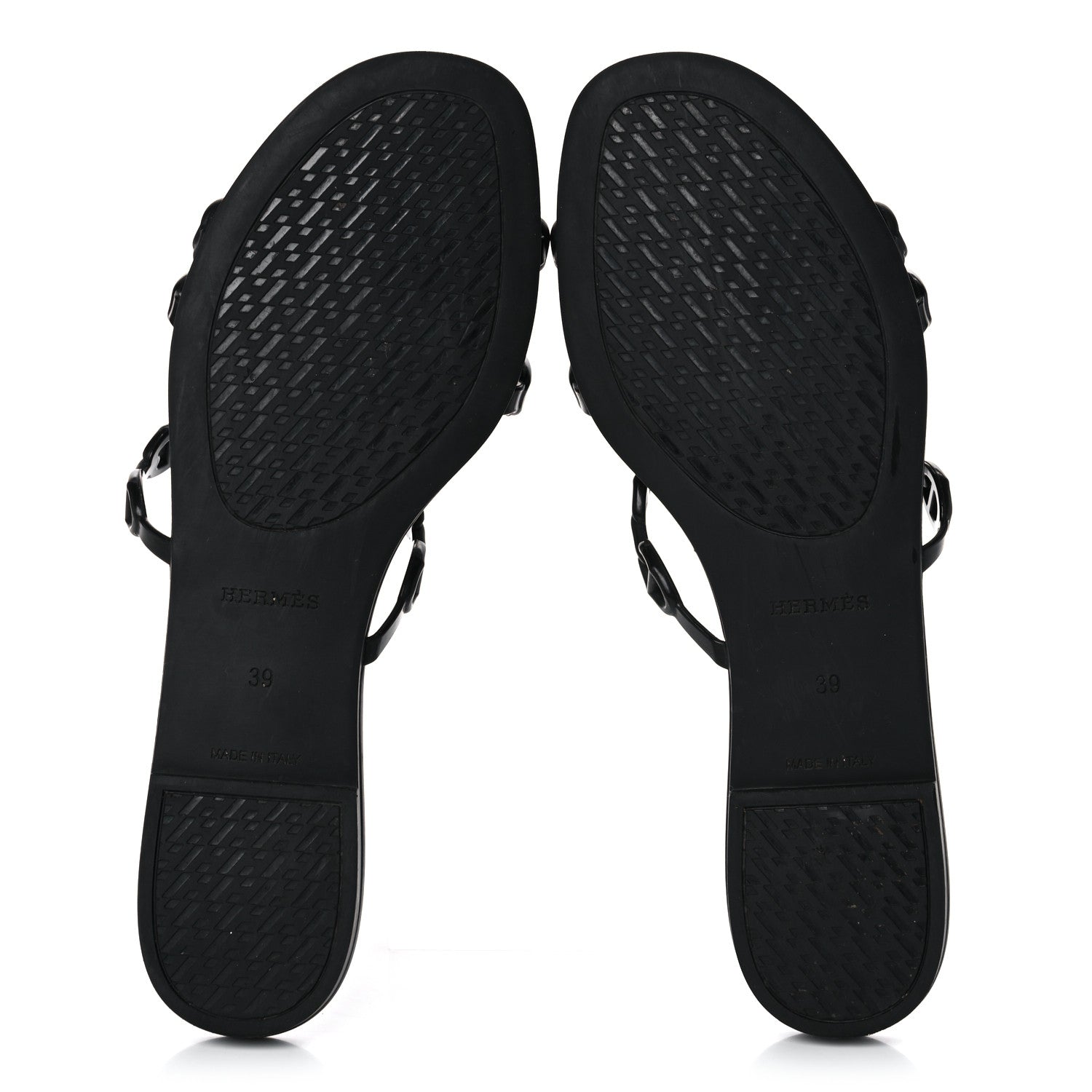 Hermes Rubber Chaine d'Ancre Rivage Sandals 39 Black 5 of 10