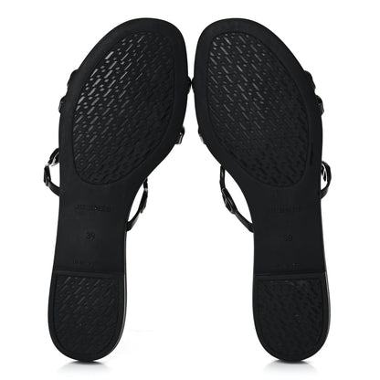 Hermes Rubber Chaine d'Ancre Rivage Sandals 39 Black 5 of 10