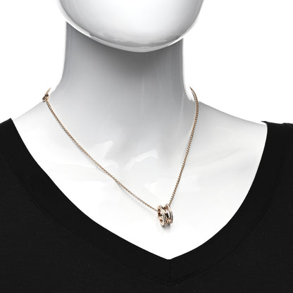 Bulgari 18K Rose Gold Diamond B.Zero1 Open Legends Pendant Necklace 2 of 4