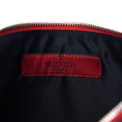 Valentino Garavani Vitello Large Rockstud Zip Pouch Red 9 of 11