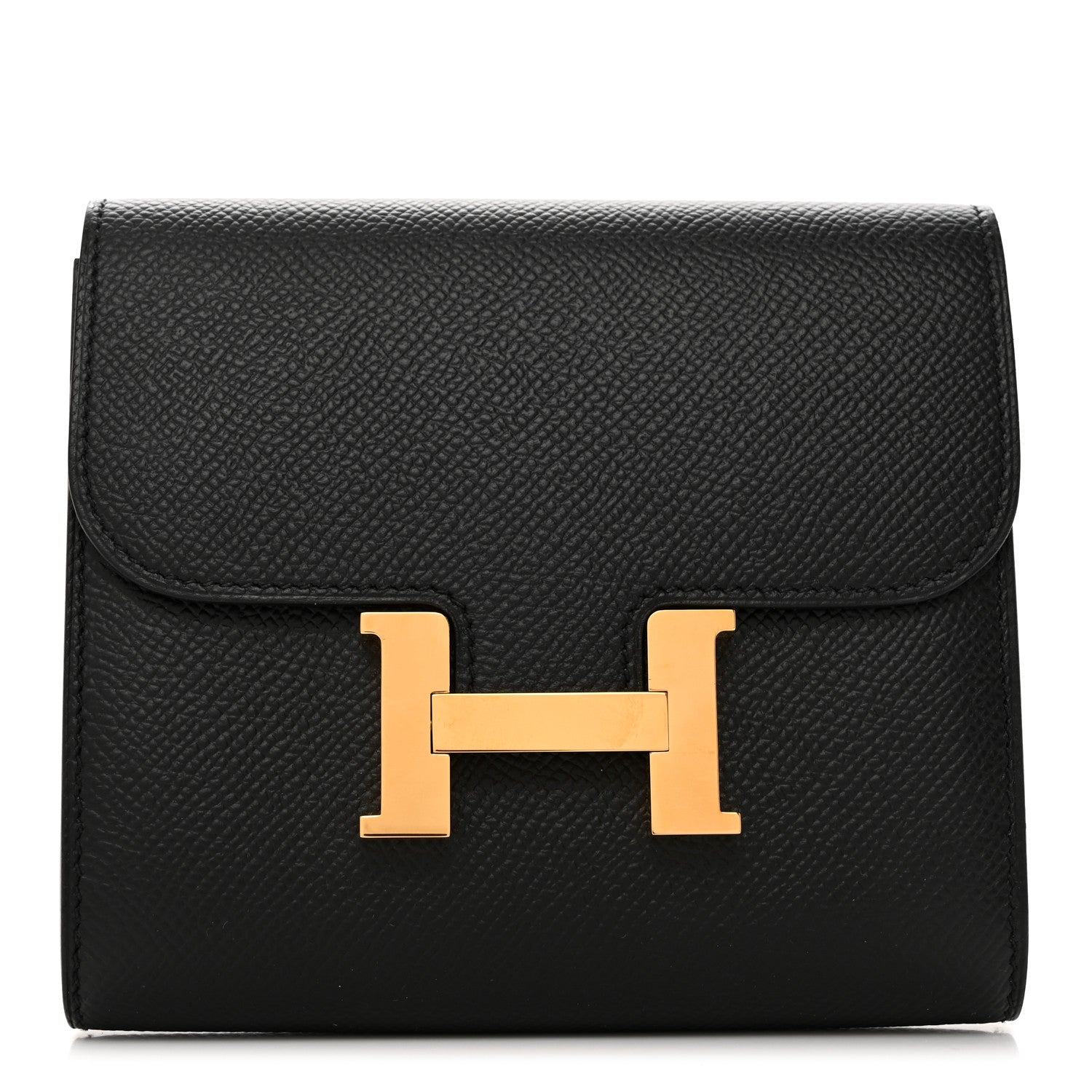 Hermes Epsom Constance Compact Passant Wallet Black 1 of 7