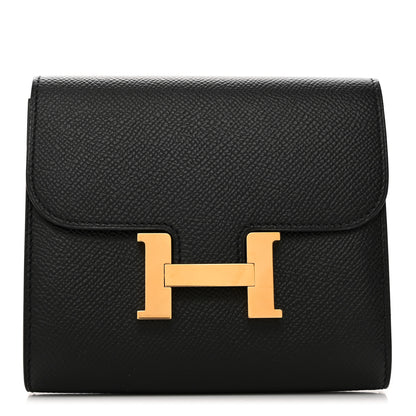 Hermes Epsom Constance Compact Passant Wallet Black 1 of 7