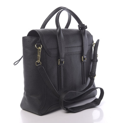 3.1 Phillip Lim 3.1 Textured Calfskin Large Pashli Satchel Black 3 of 12
