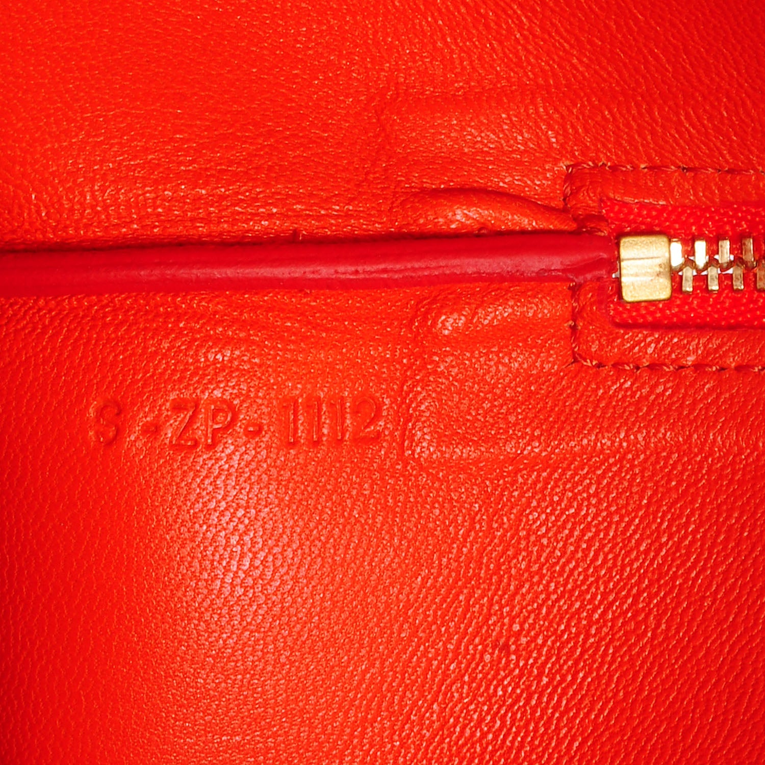 Celine Leather Bi-Color Pouch Clutch Orange/Raspberry 8 of 8