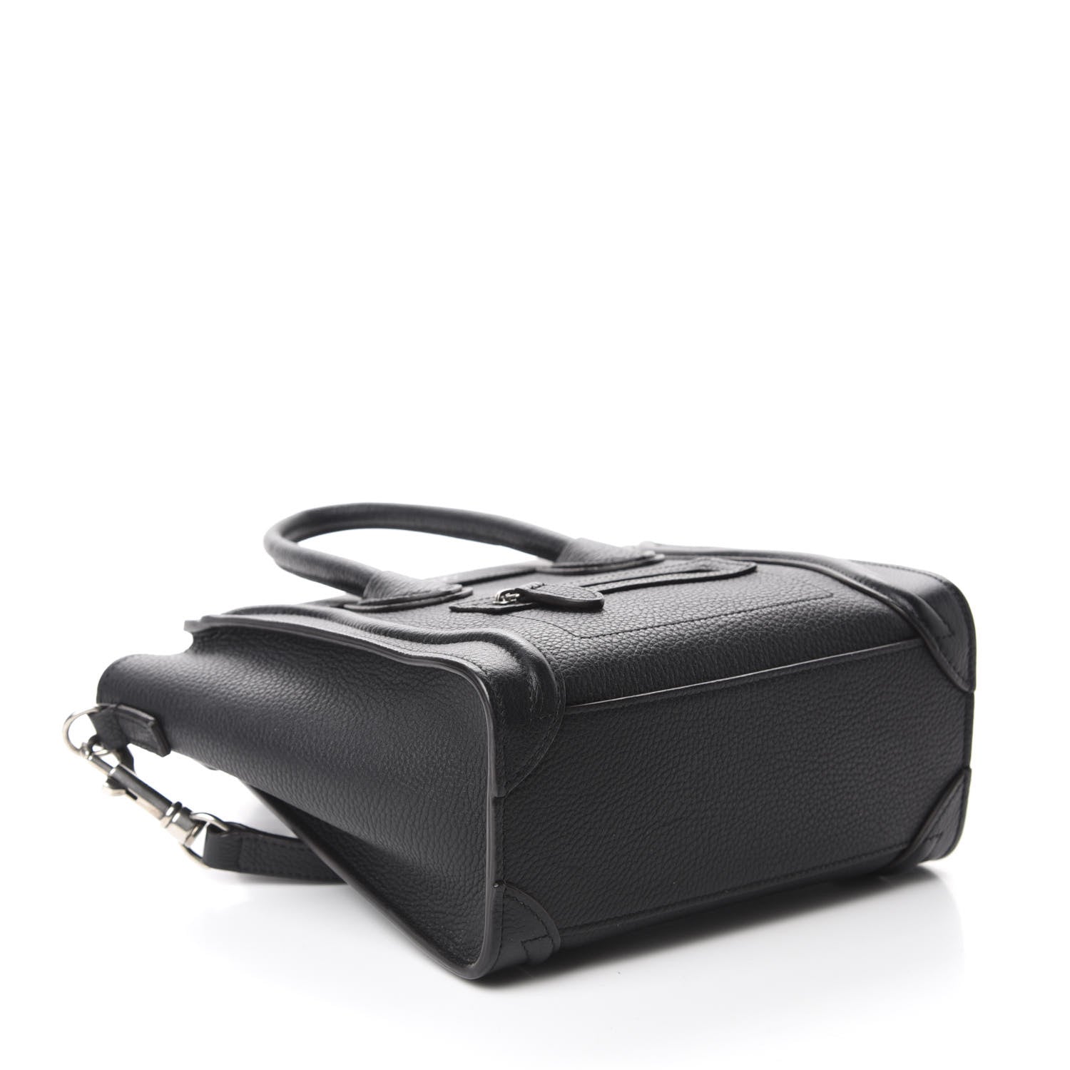 Celine Drummed Calfskin Nano Luggage Black 5 of 10