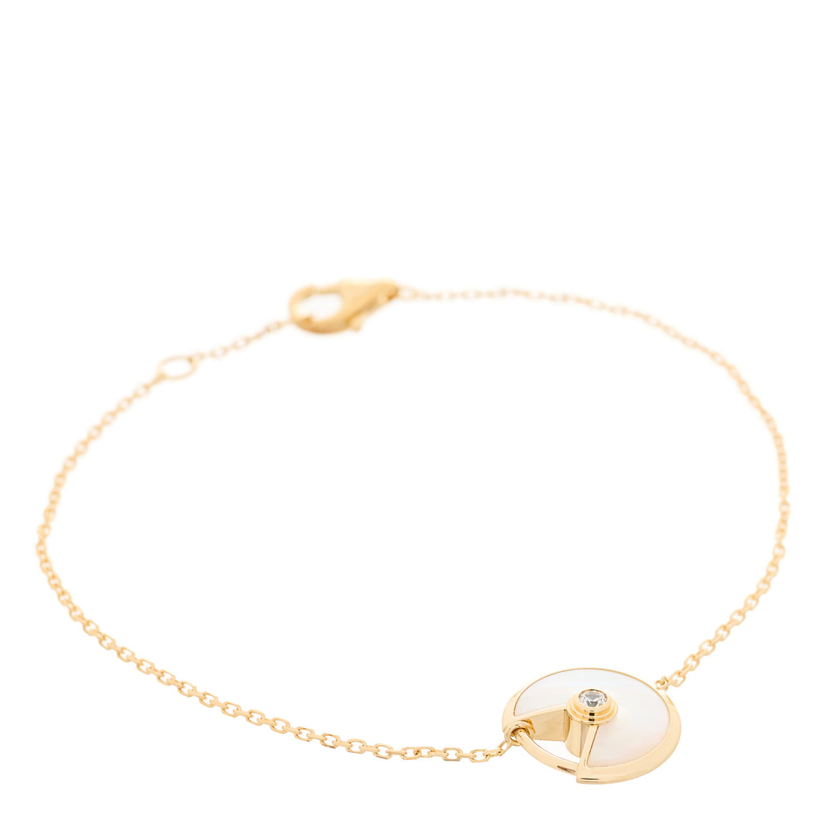 Cartier 18K Yellow Gold Diamond Mother of Pearl Amulette de Cartier Bracelet 1 of 3